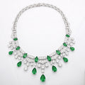Emerald Cascade Lab-Created Emerald Statement Necklace