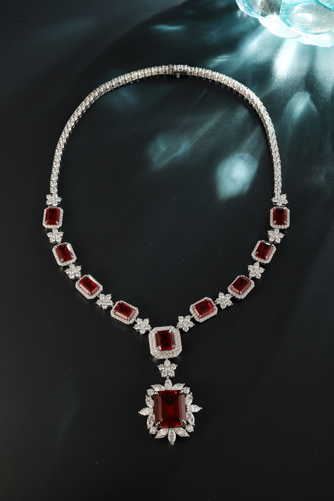 Crimson Royale Lab-Created Ruby Statement Necklace