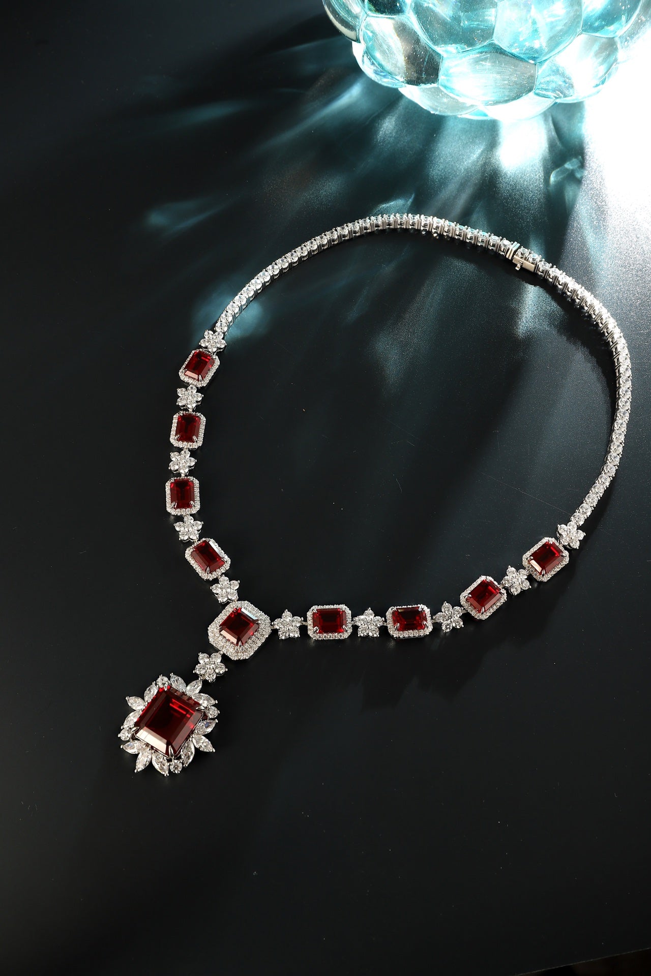 Crimson Royale Lab-Created Ruby Statement Necklace