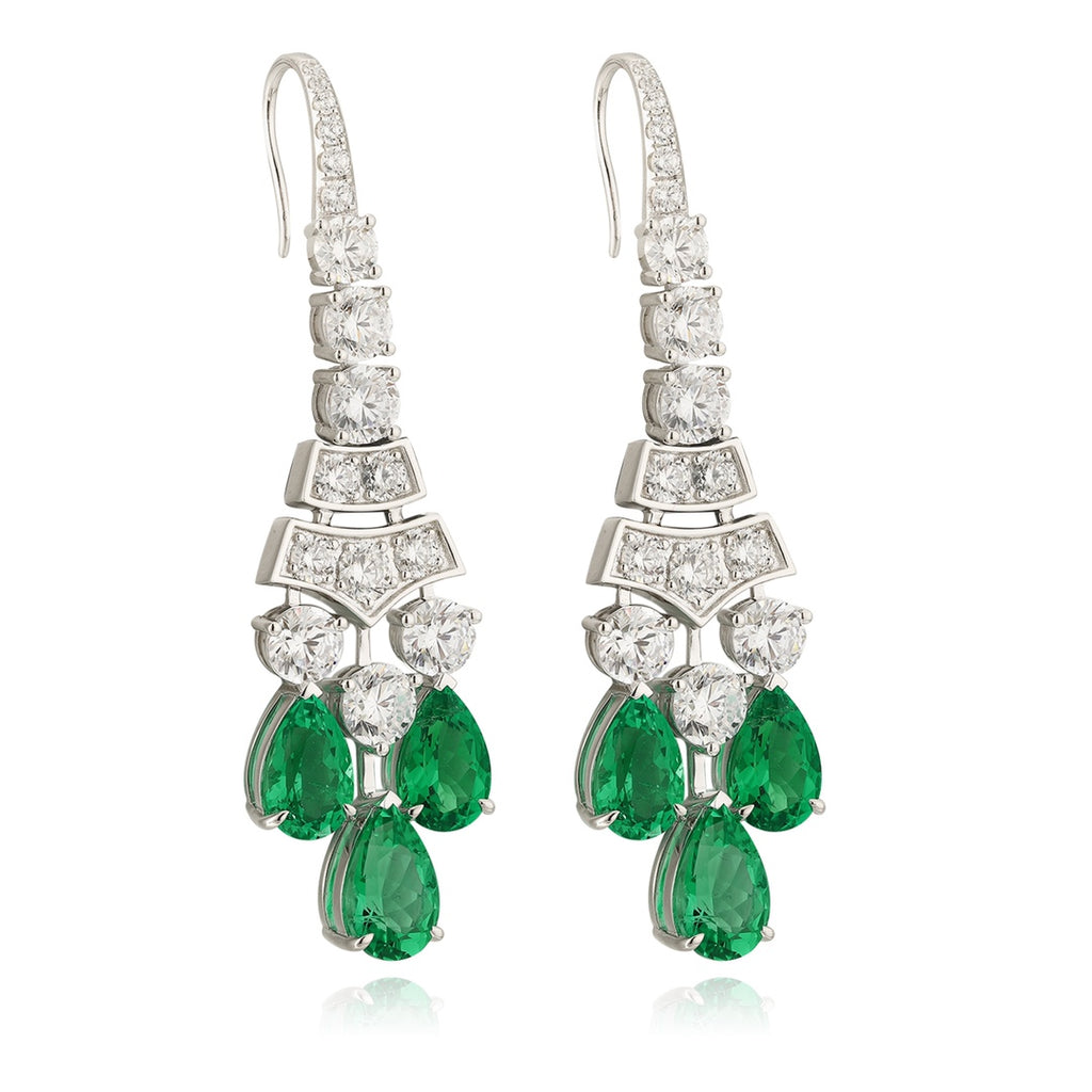 Emerald Grace Lab-Created Emerald Drop Earrings