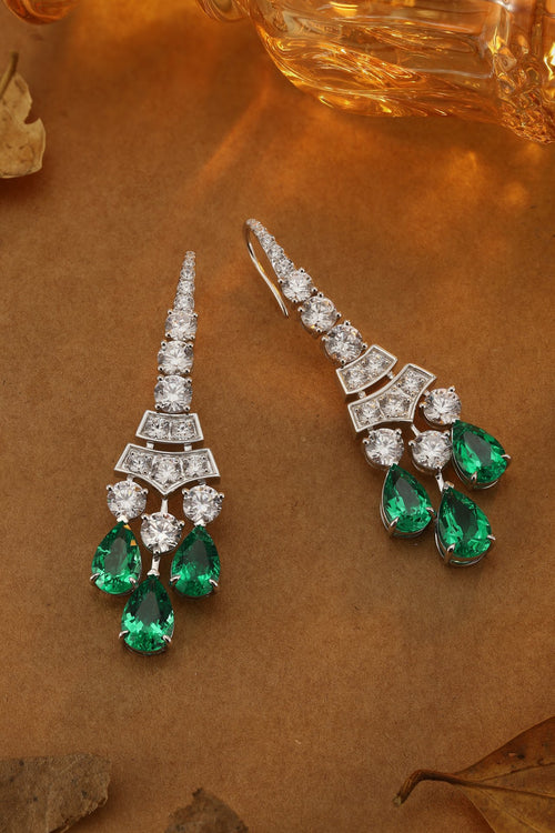 Emerald Grace Lab-Created Emerald Drop Earrings