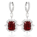 Crimson Orbit Lab-Created Ruby Huggie Drop Earrings