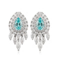 Paraiba Halo Lab-Created Paraiba Drop Earrings