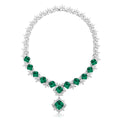 Emerald Bloom Lab-Created Emerald Statement Necklace