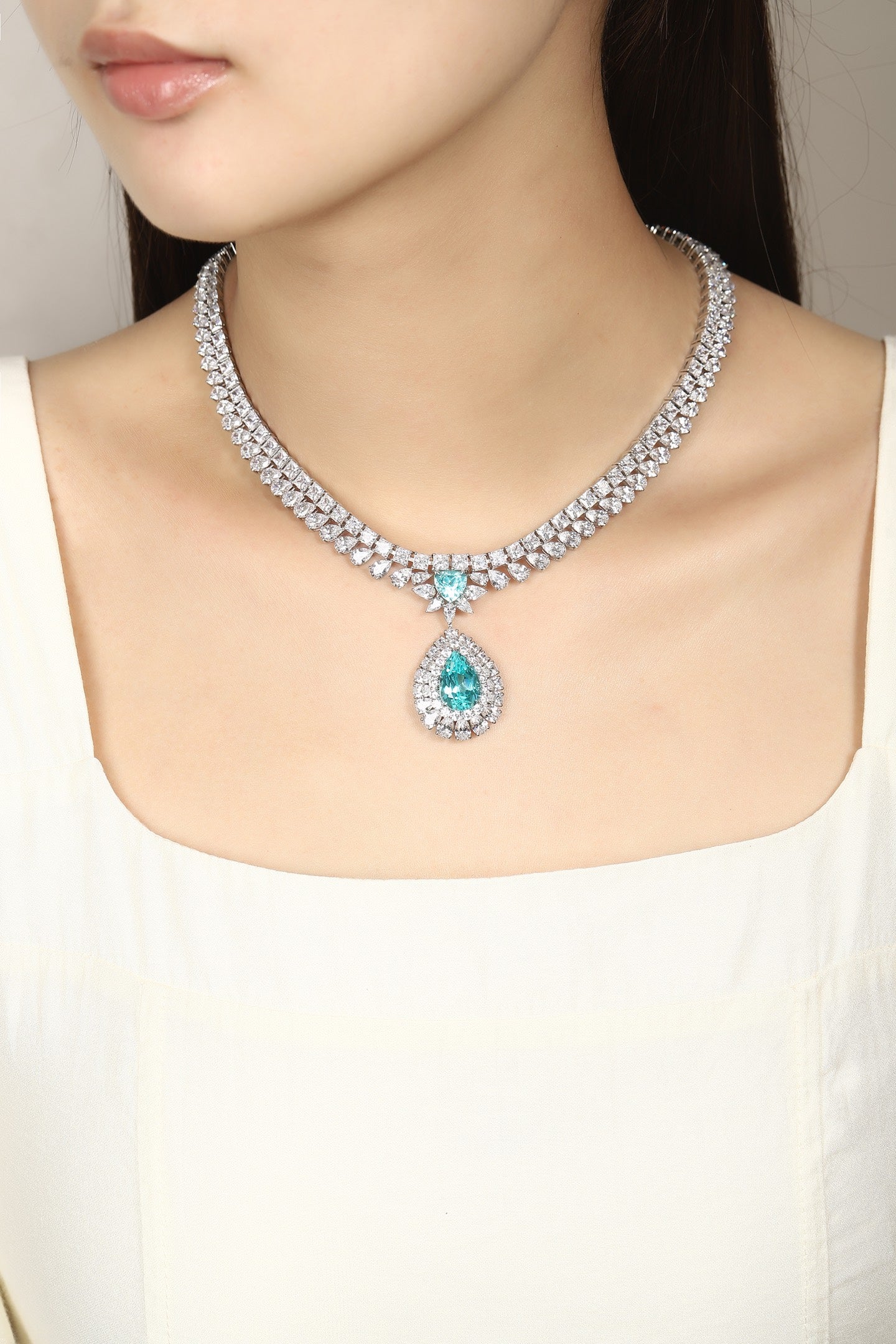 Paraiba Radiance Lab-Created Paraiba Statement Necklace