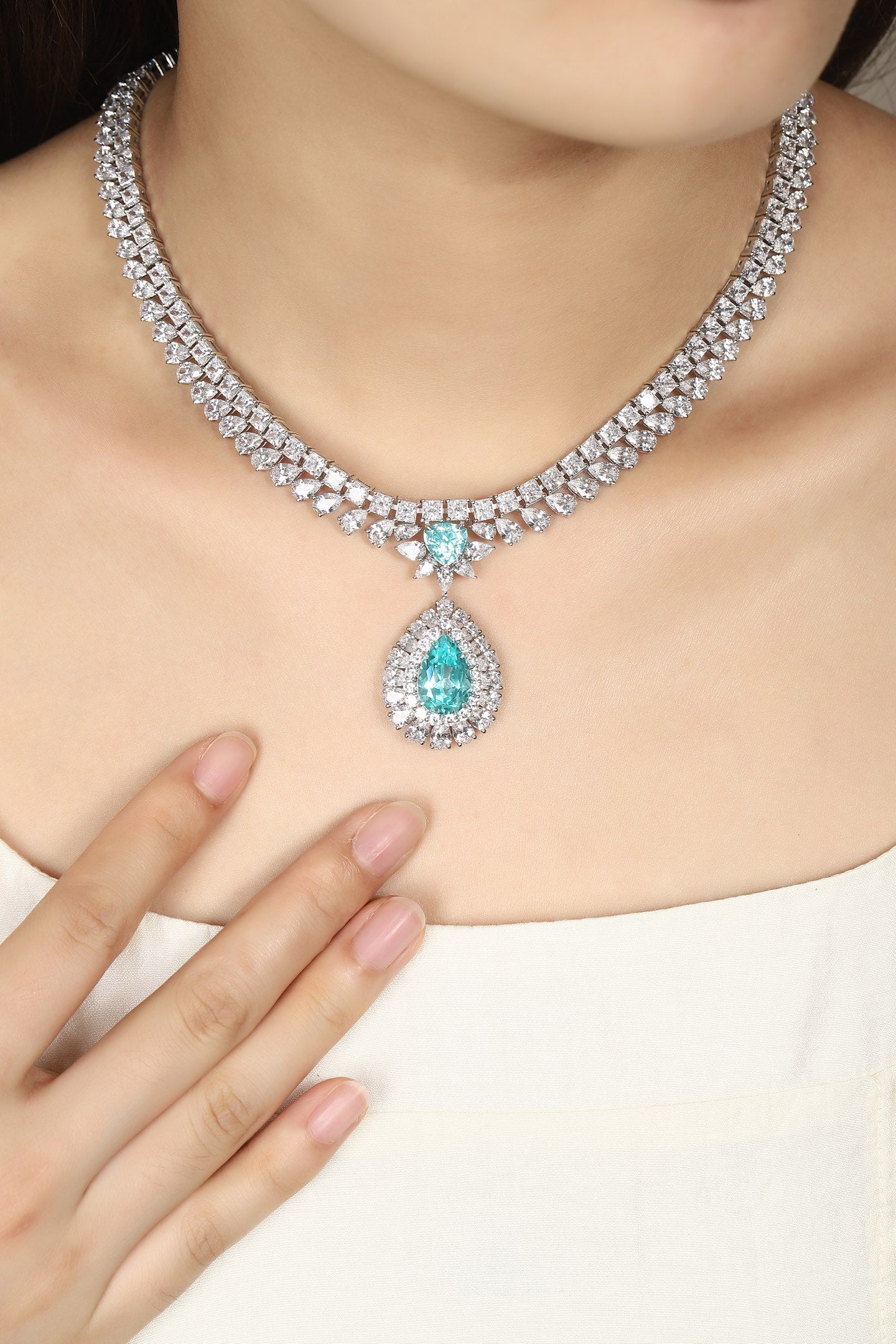 Paraiba Radiance Lab-Created Paraiba Statement Necklace