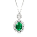 Emerald Orbit Lab-Created Emerald Pendant Necklace