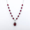 Ruby Velvet Lab-Created Ruby Statement Necklace