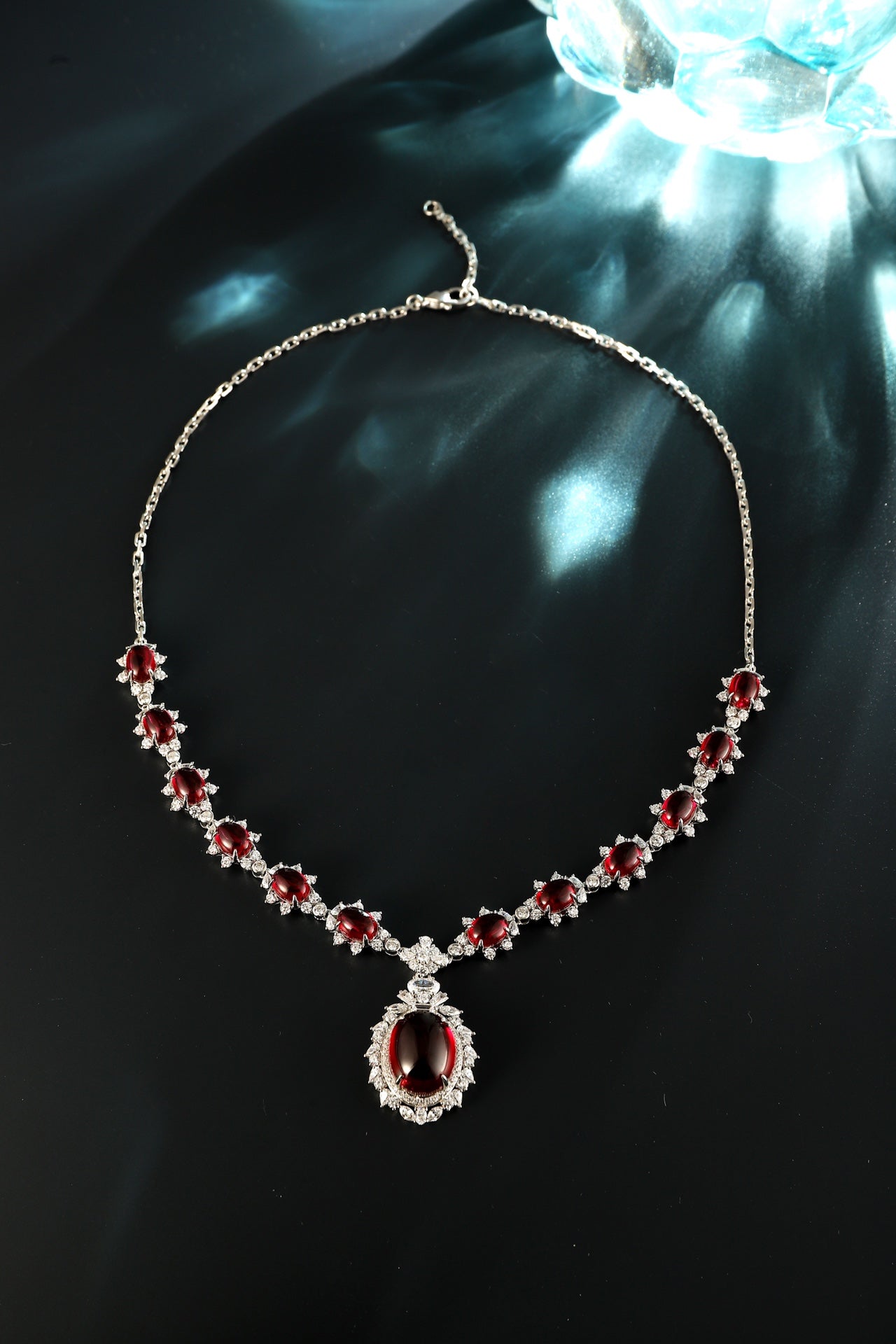 Ruby Velvet Lab-Created Ruby Statement Necklace