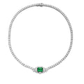 Emerald Spark Lab-Created Emerald Tennis Necklace
