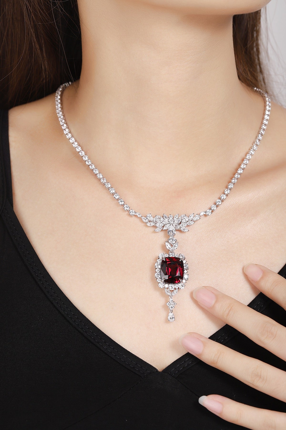 Garnet Reverie Natural Garnet Pendant Necklace