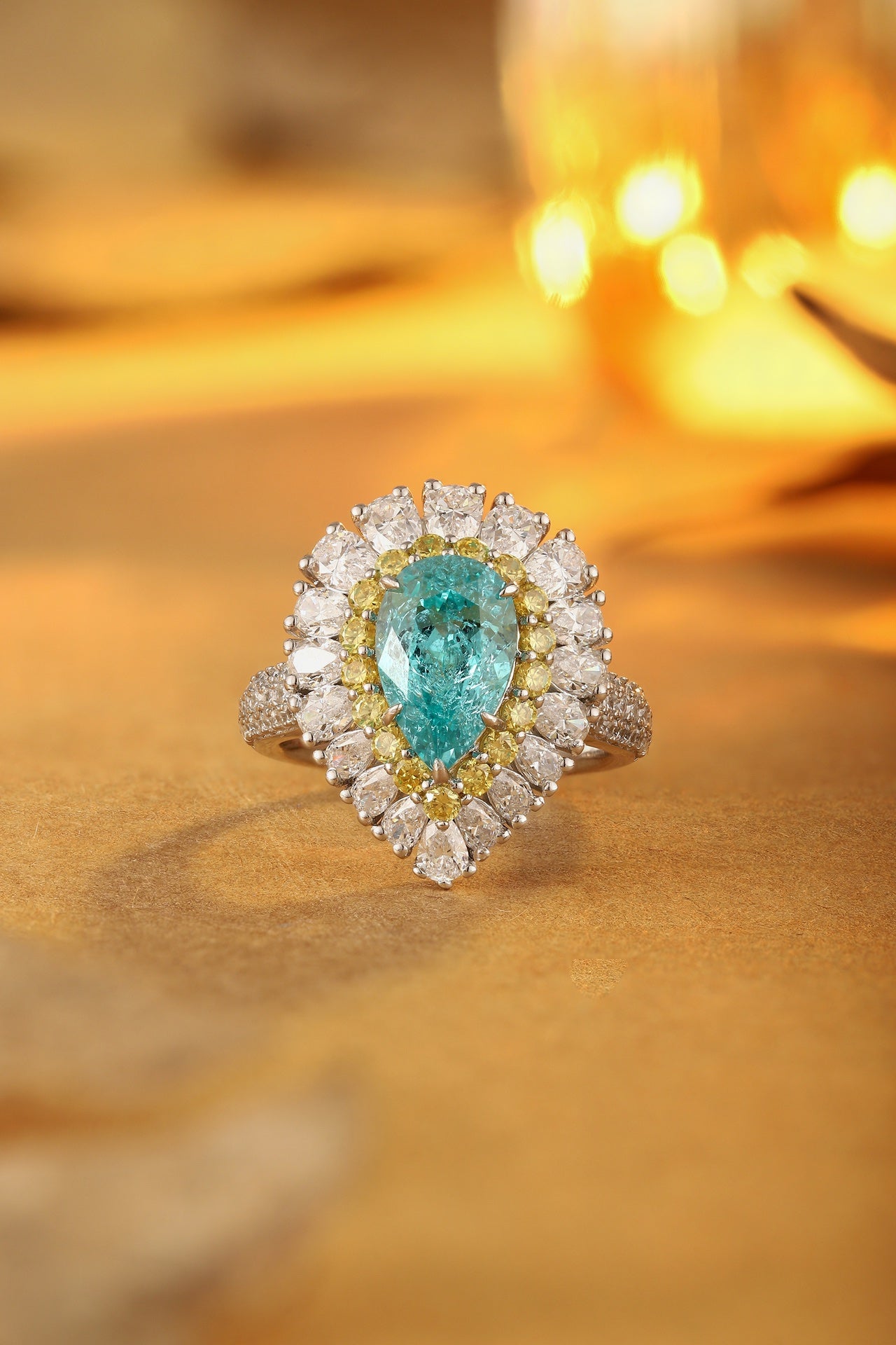 Paraiba Ice Lab-Created Paraiba Cocktail Ring