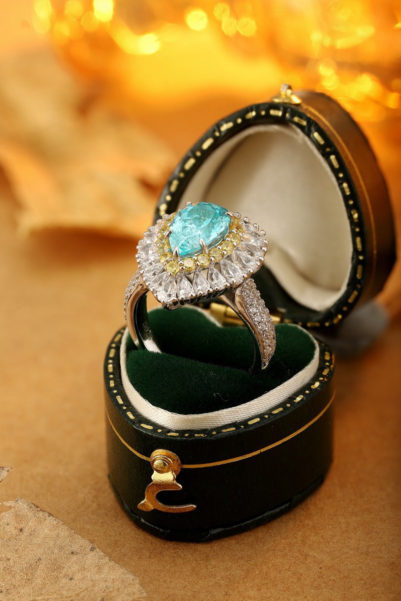 Paraiba Ice Lab-Created Paraiba Cocktail Ring