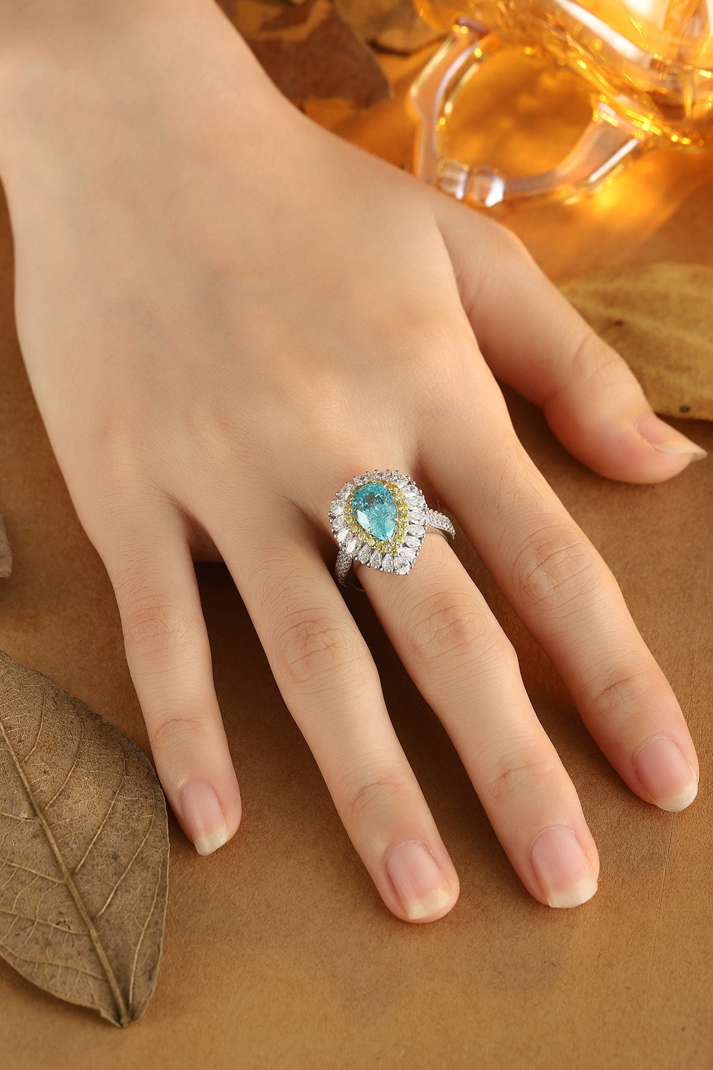 Paraiba Ice Lab-Created Paraiba Cocktail Ring
