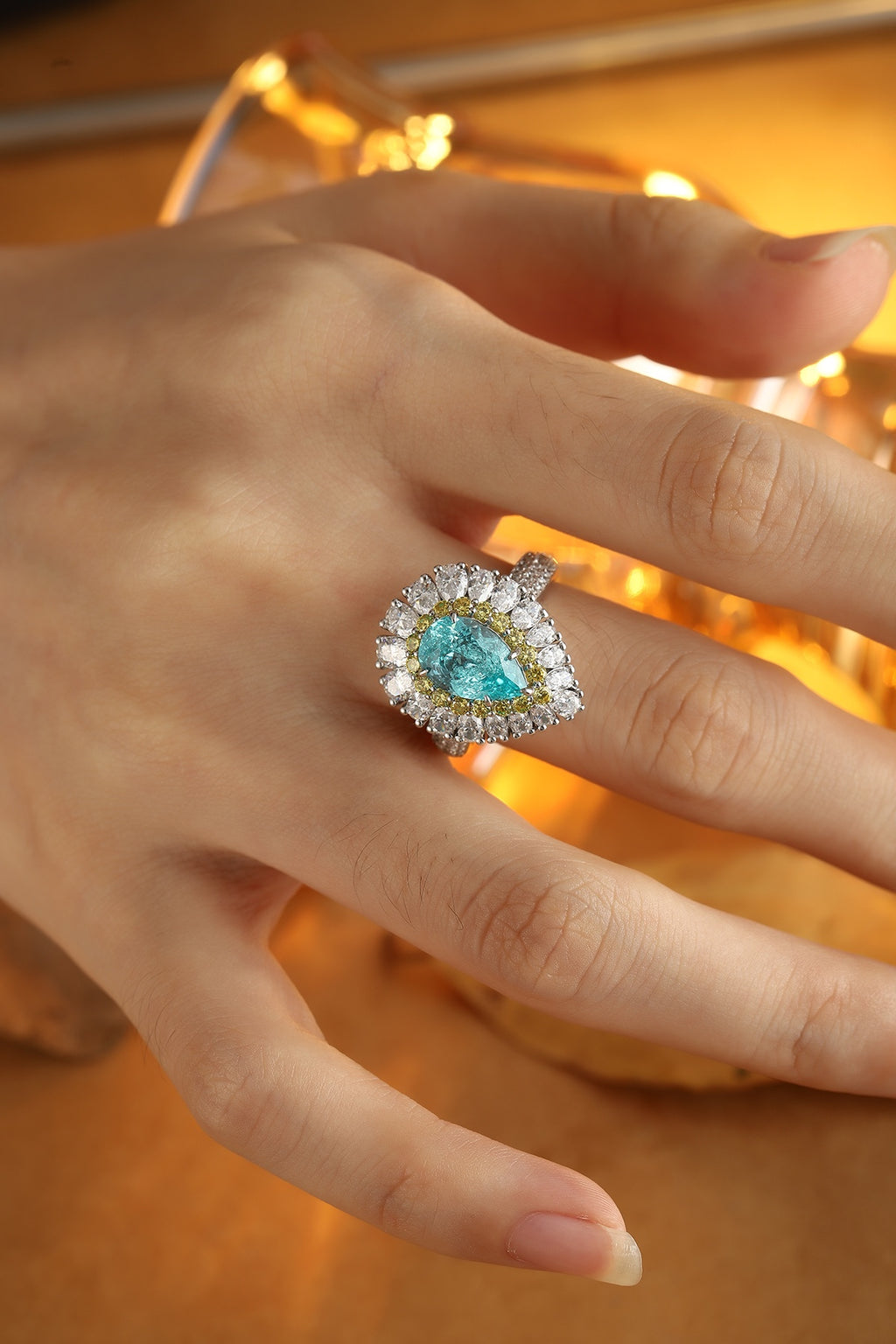 Paraiba Ice Lab-Created Paraiba Cocktail Ring