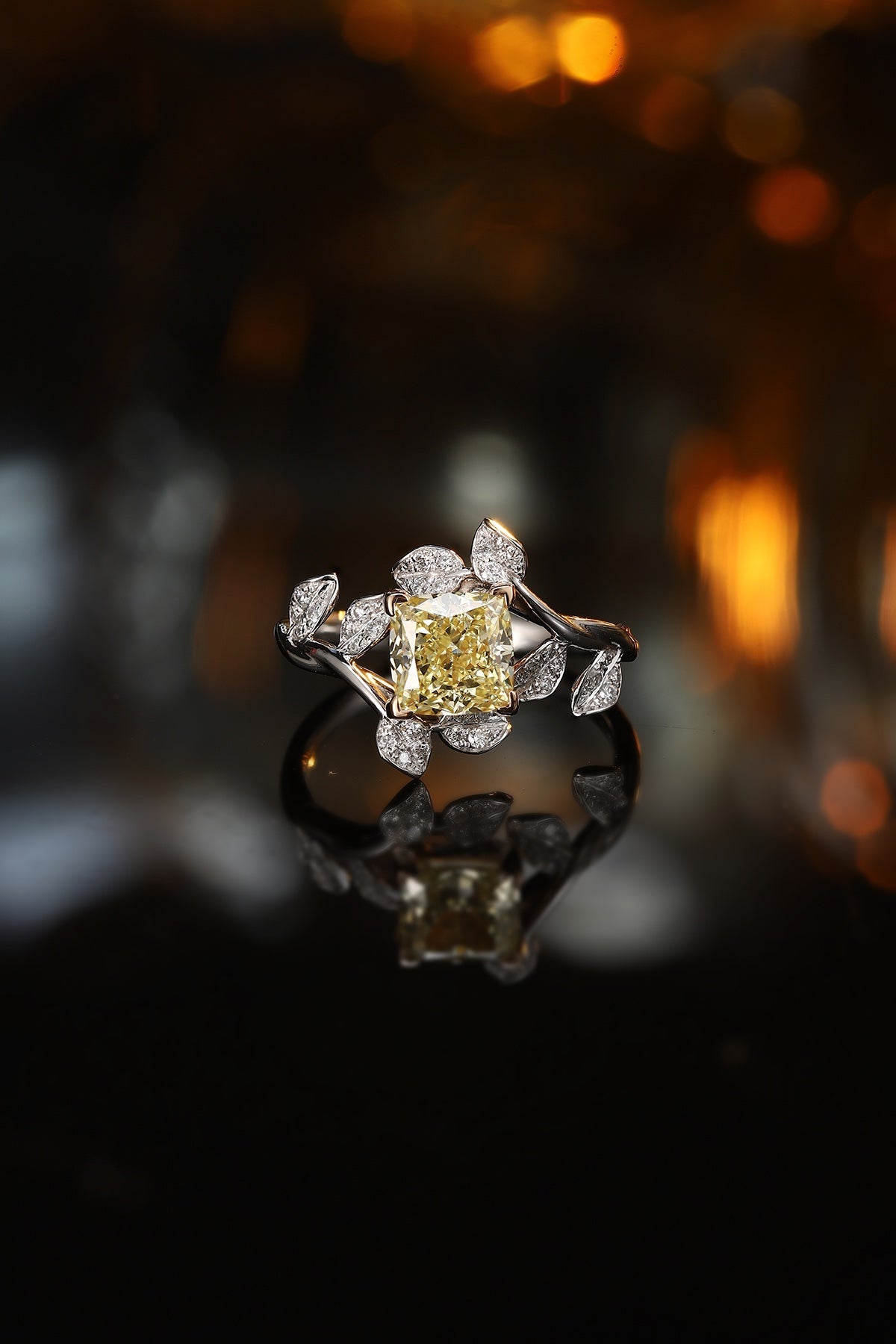 Golden Fleur 18K Lab-Grown Yellow Diamond Ring