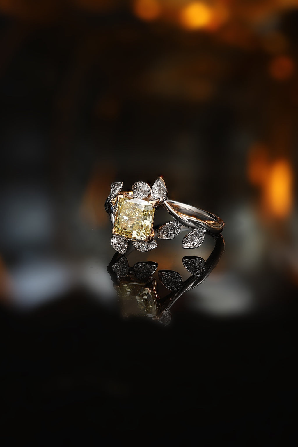 Golden Fleur 18K Lab-Grown Yellow Diamond Ring