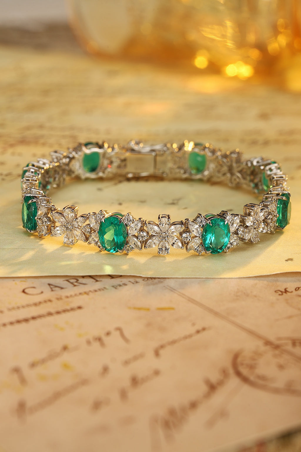 Emerald Garland Lab-Created Emerald Bracelet