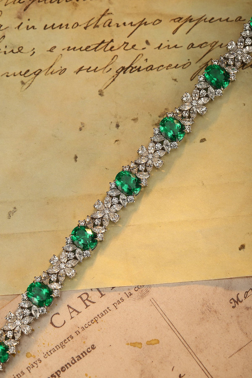 Emerald Garland Lab-Created Emerald Bracelet