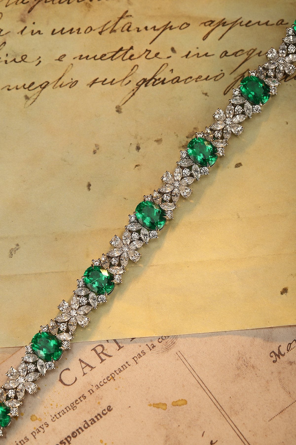 Emerald Garland Lab-Created Emerald Bracelet
