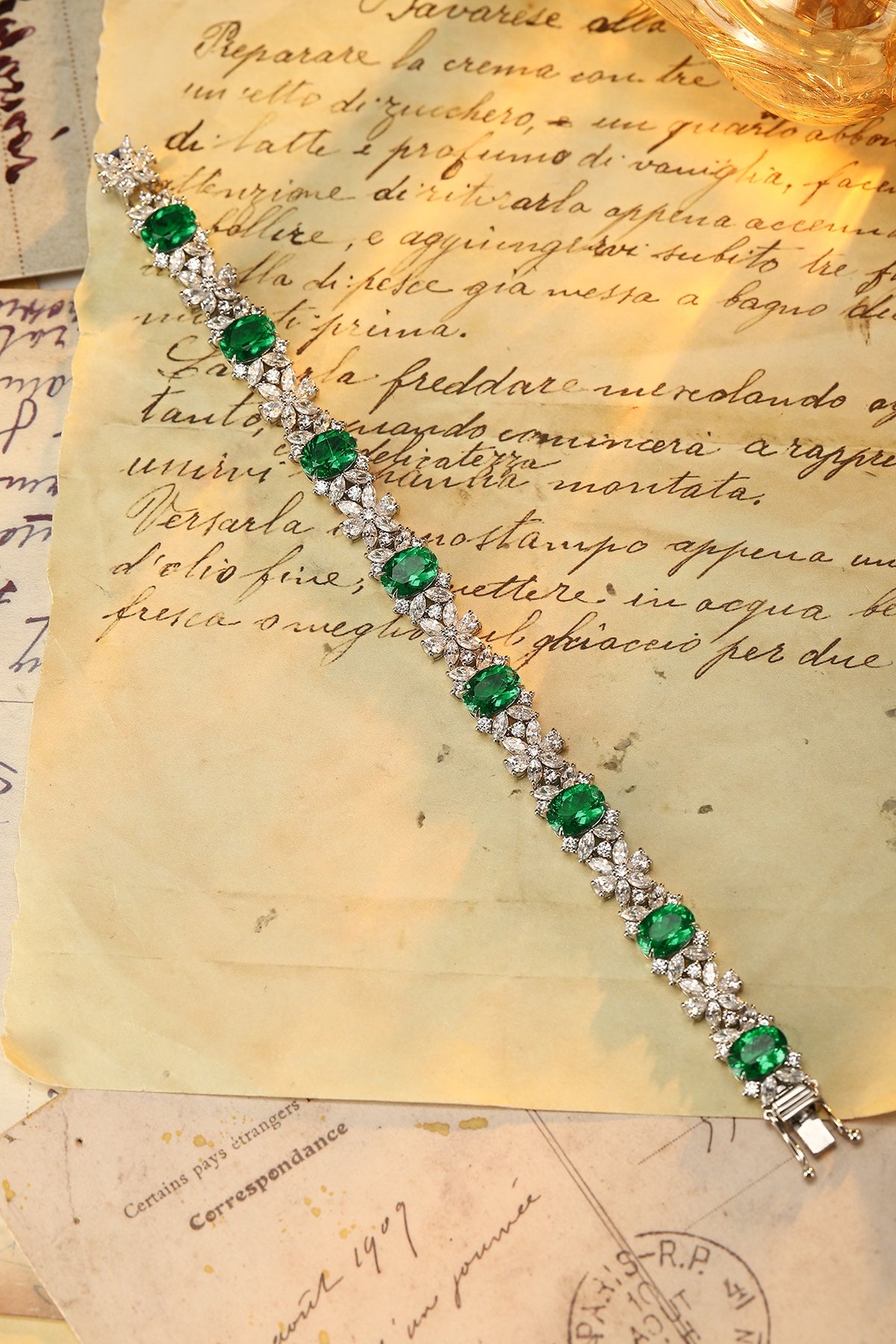 Emerald Garland Lab-Created Emerald Bracelet