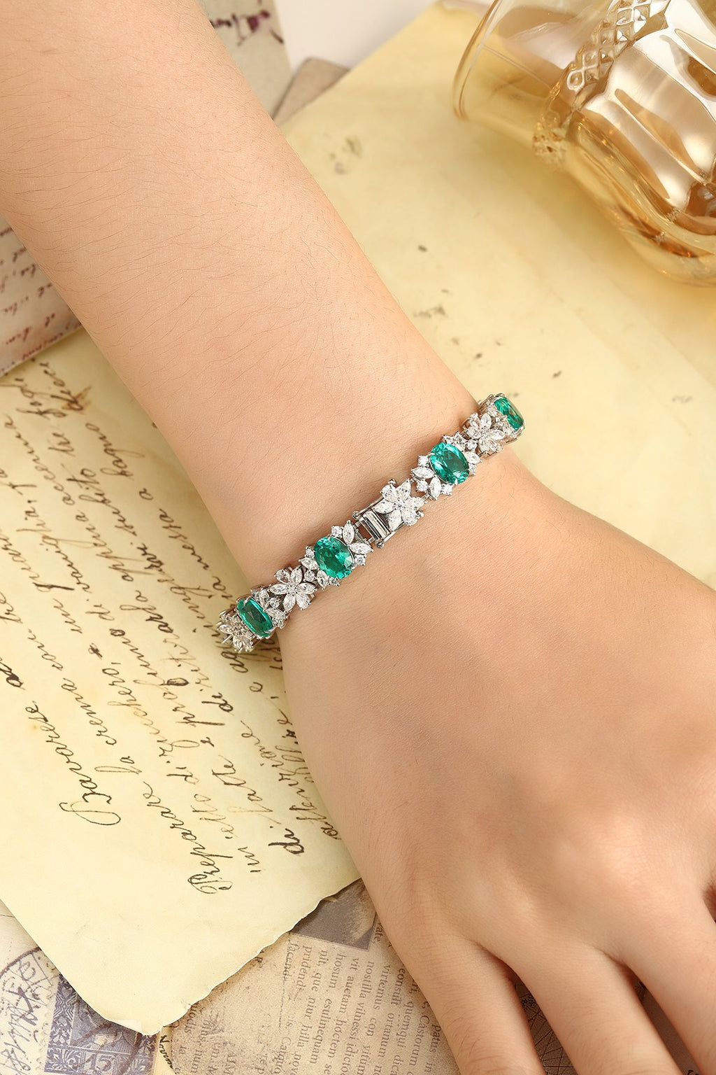 Emerald Garland Lab-Created Emerald Bracelet